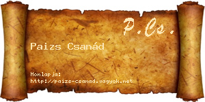Paizs Csanád névjegykártya